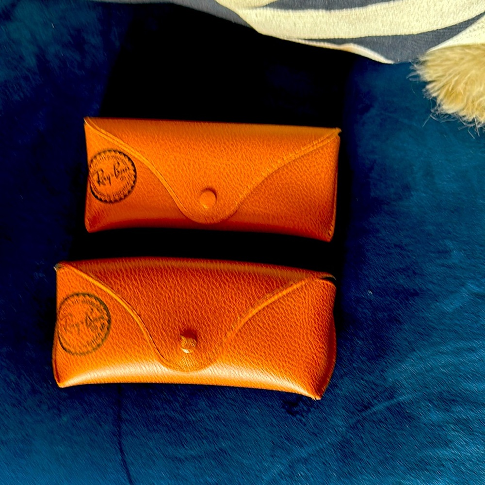 Rayban sunglasses cases (two); brown